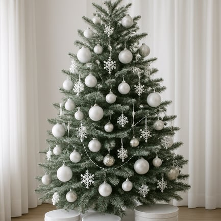 real pine winter white silver clean crips elegant christmas tree-1