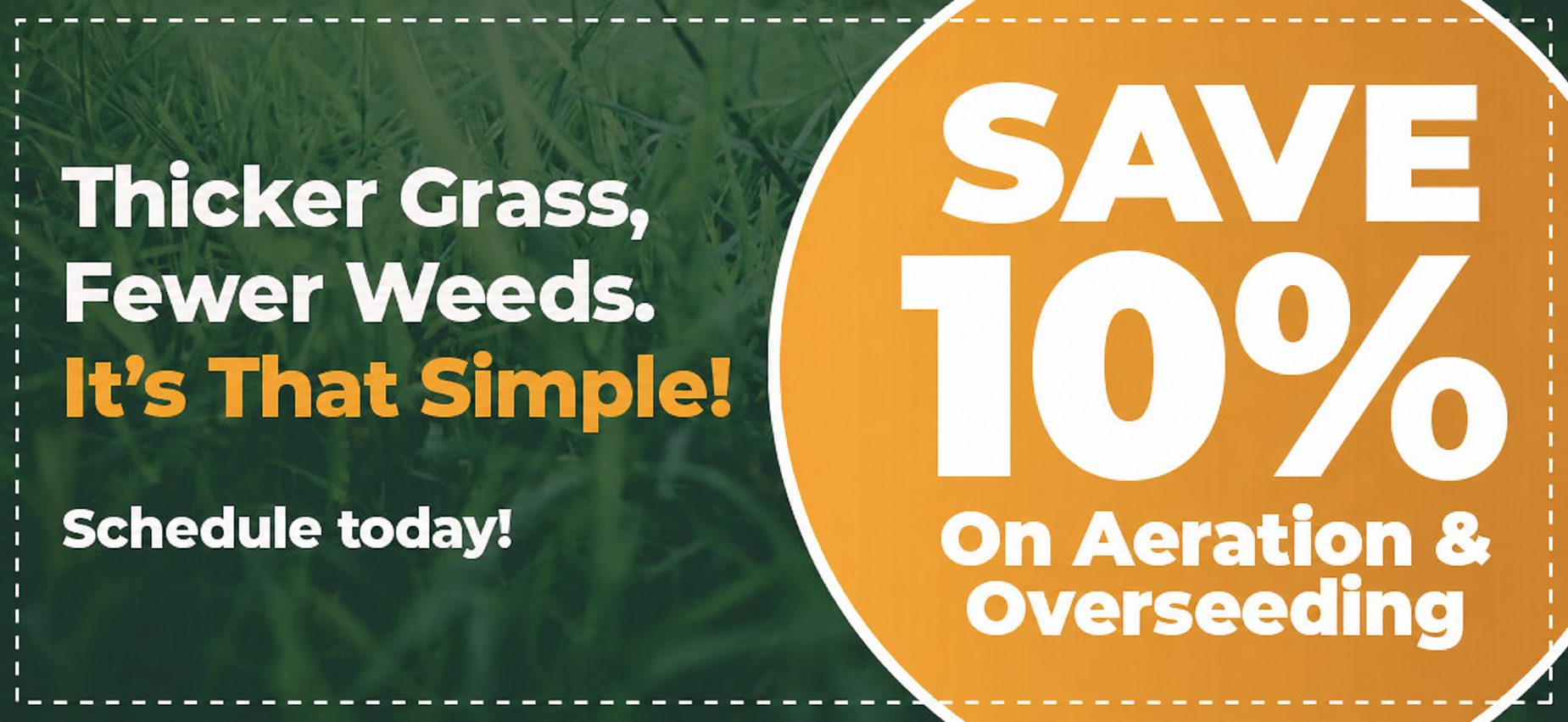 Save 10% on aeration and overseeding