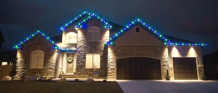 boise idaho home with christmas lights installed by senske's Boise Christmas light installation service!