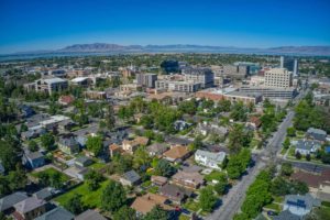 Provo lawn care service provided by senske. Image of provo from the air.