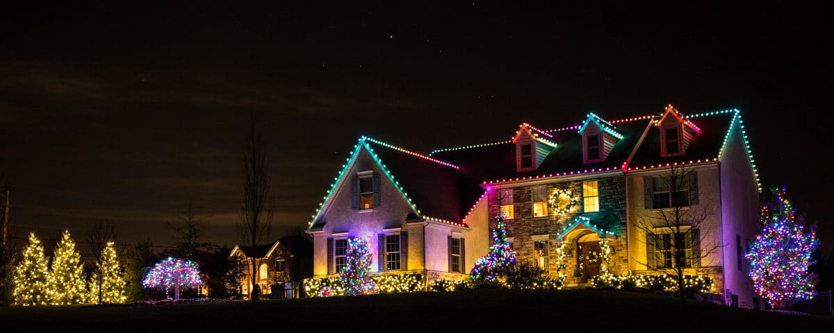Lights on a house