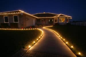 senske holiday lighting outdoor path