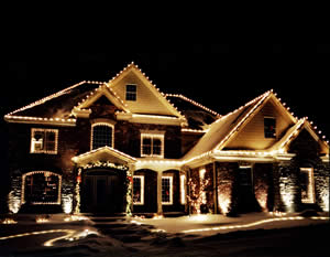 senske holiday lighting white roofline